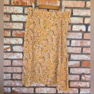 Lulu's Multicolor Floral A-Line Skirt